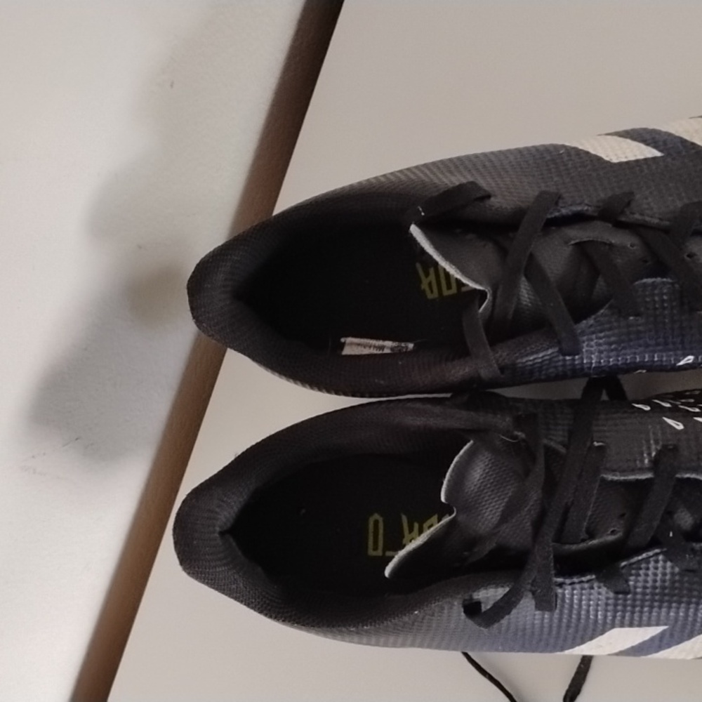 Adidas Black and Blue Cleats with White Stripes - Picture 7 of 8
